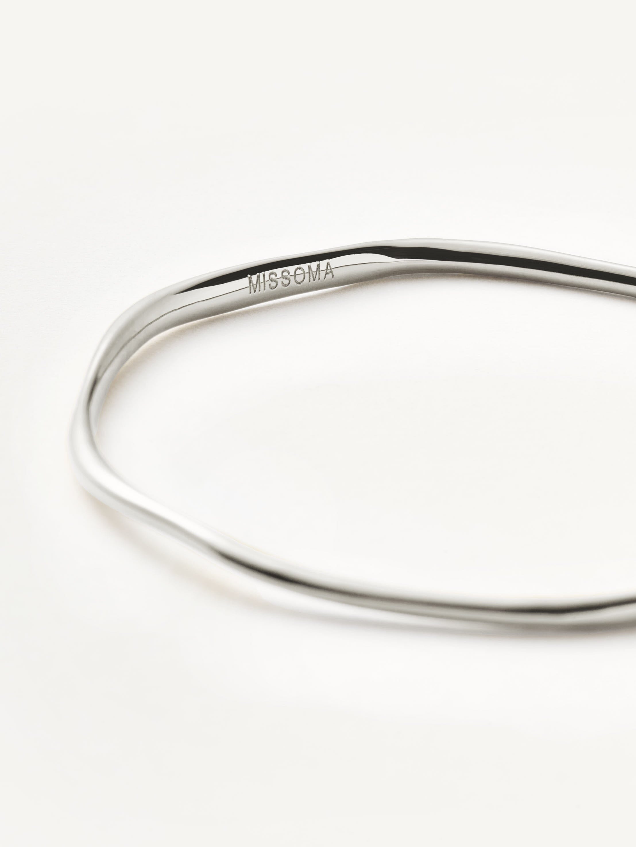 Molten Ripple Bangle Bracelet - Sterling Silver Jewelry for Women | Elegant Stackable Bangle for Everyday Wear & Special Occasions