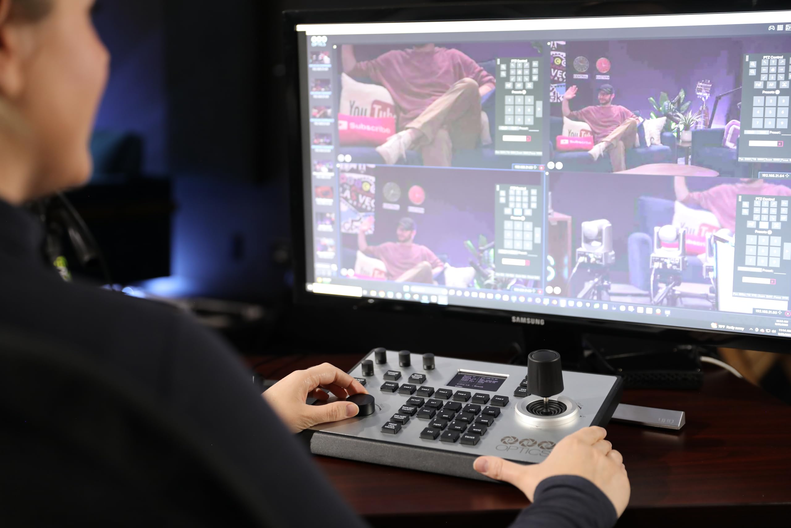 PTZOptics Producer SE Bundle: 3x 20X HD 1080p PTZ Cameras with Auto Tracking, IP/Serial Joystick Controller & CMP - Perfect for Live Streaming, Video Conferencing, and Broadcast Studios