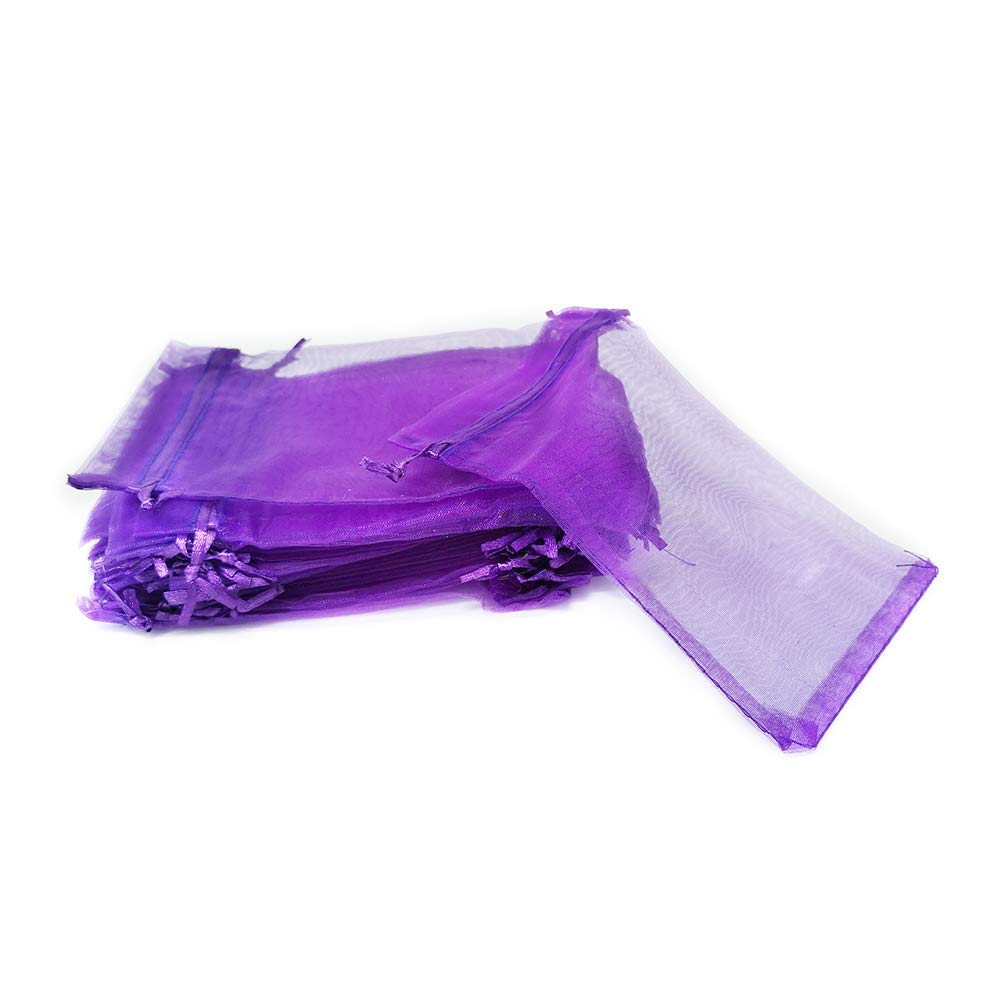 50 Pack Sheer Coral Organza Gift Bags - Elegant Jewelry Pouches for Wedding Favors, Party Decor & Special Occasions | Perfect for Bridal Showers, Birthday Gifts & Jewelry Storage