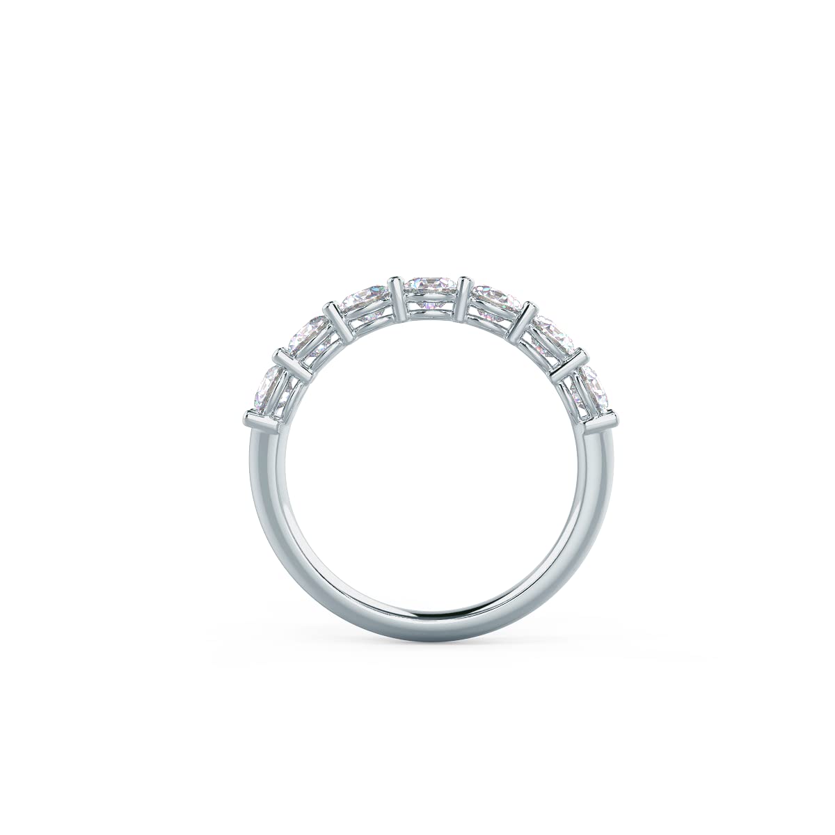 1.75Ct Moissanite Eternity Wedding Ring for Women - 14K White Gold Seven Stone Anniversary Promise Ring with Claw Setting (0.25Ct Each) | Elegant Bridal Jewelry, Engagement Gift & Special Occasion Ring