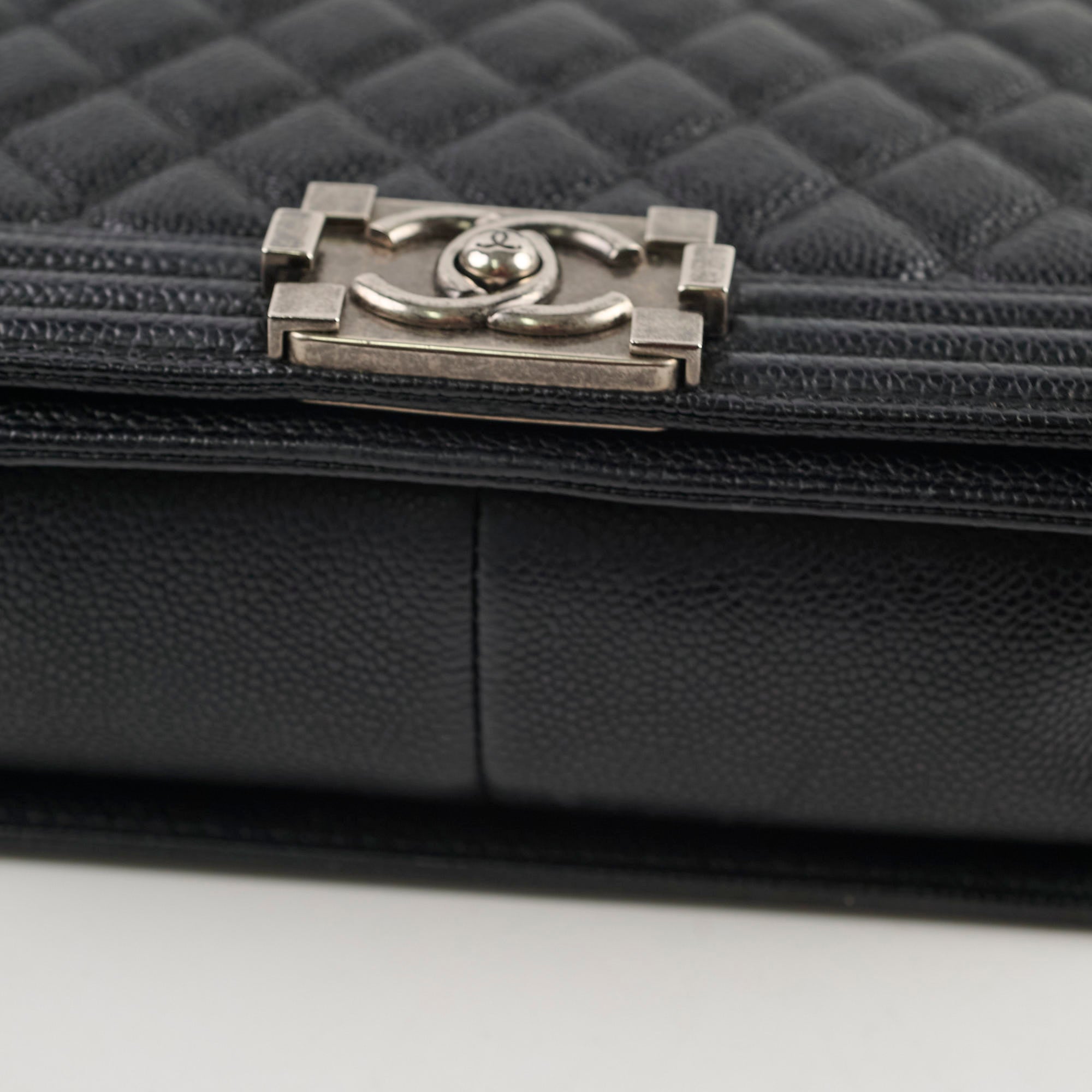 Chanel Old Medium Caviar Boy Black Leather Crossbody Bag - Luxury Designer Handbag for Women, Perfect for Evening Parties & Date Nights