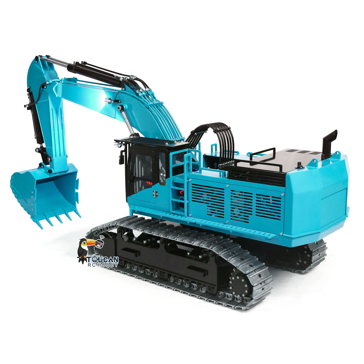 TOUCAN 1/8 Scale 385CF Metal Hydraulic RC Excavator - 150KG Heavy Duty Remote Control Digger, RTR (Ready to Run) Upgraded Version - Perfect for Construction Simulation, Backyard Digging, and RC Hobby Enthusiasts
