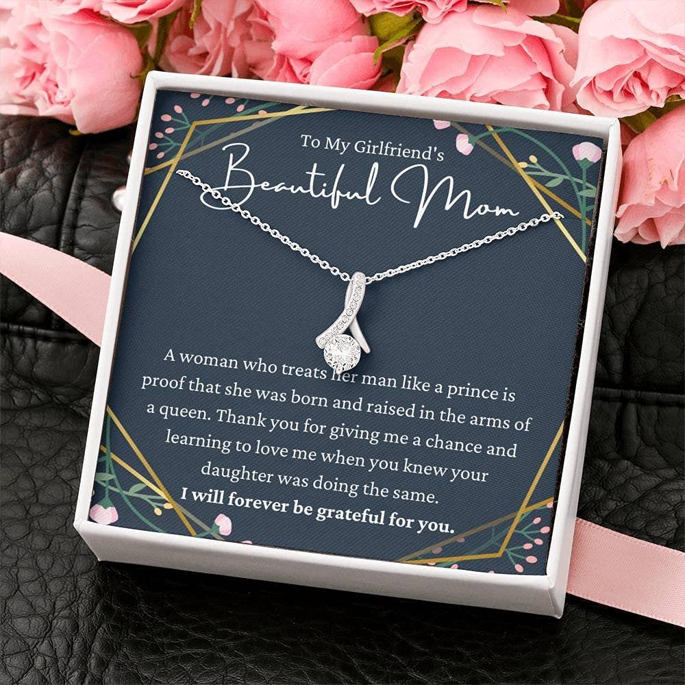 Personalized Handmade Necklace Gift for Mom - Message Card Jewelry, Mother's Day Present in White & Gold - Perfect for Special Occasions