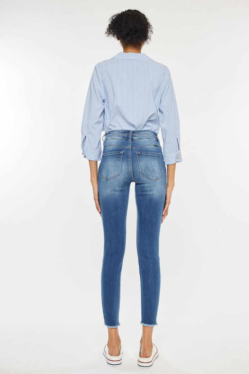 Danica High Rise Ankle Skinny Jeans for Women - Stretchy Slim Fit Denim Pants, Comfortable Everyday Wear for Casual Outfits and Date Nights