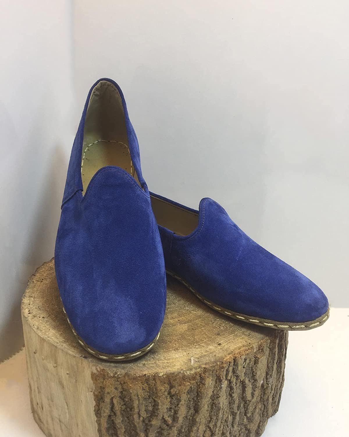 Authentic 100% Handmade Genuine Leather Men's Turkish Saracli Slippers - Lightweight & Breathable - Size 12 - Cream Nubuck Leather - Perfect for Home, Lounge & Indoor Comfort