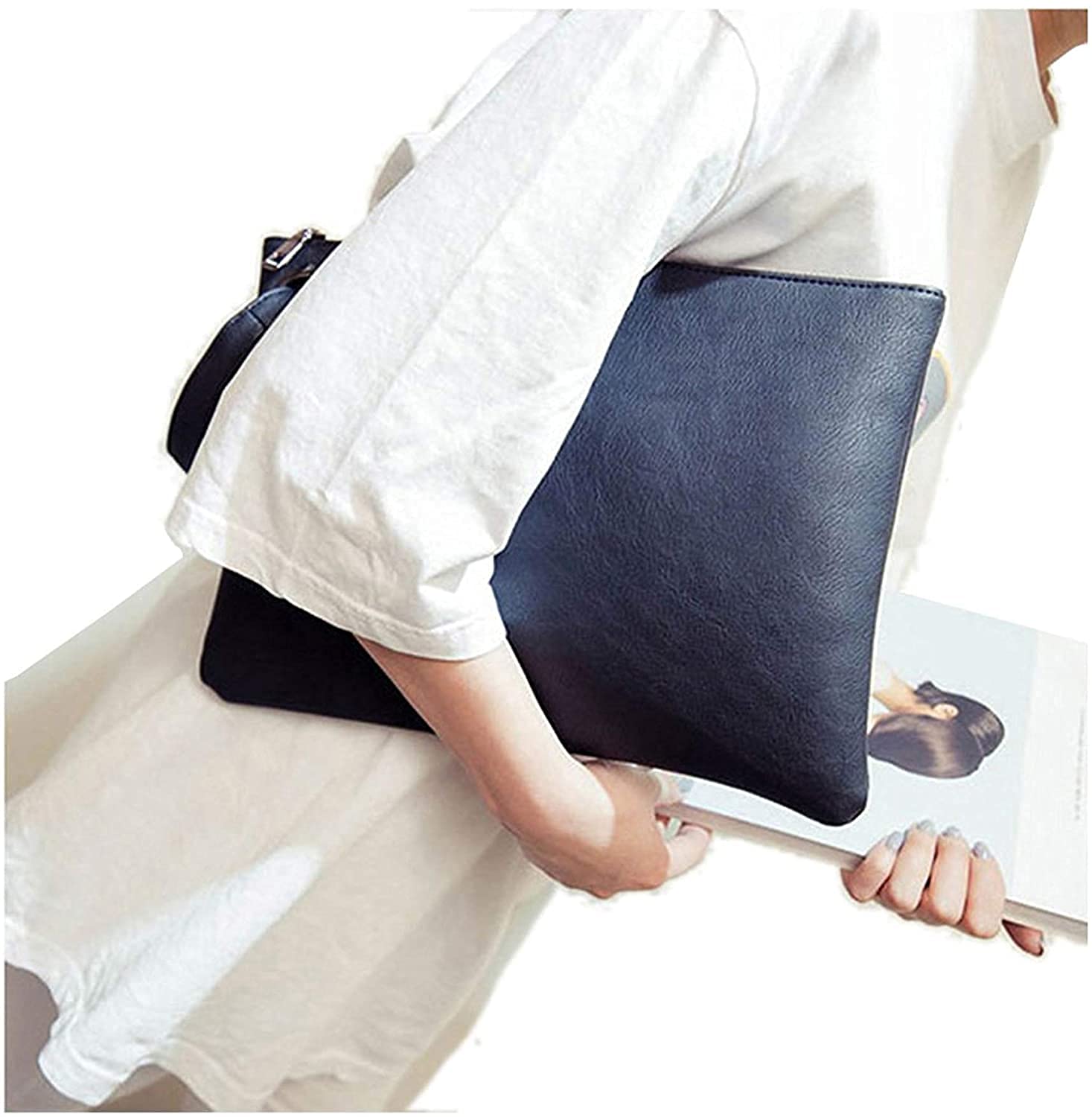 Fioeyr Oversized Clutch Bag for Women - Large PU Leather Evening Bag, Wristlet Handbag Purse - Perfect for Parties, Weddings & Night Out