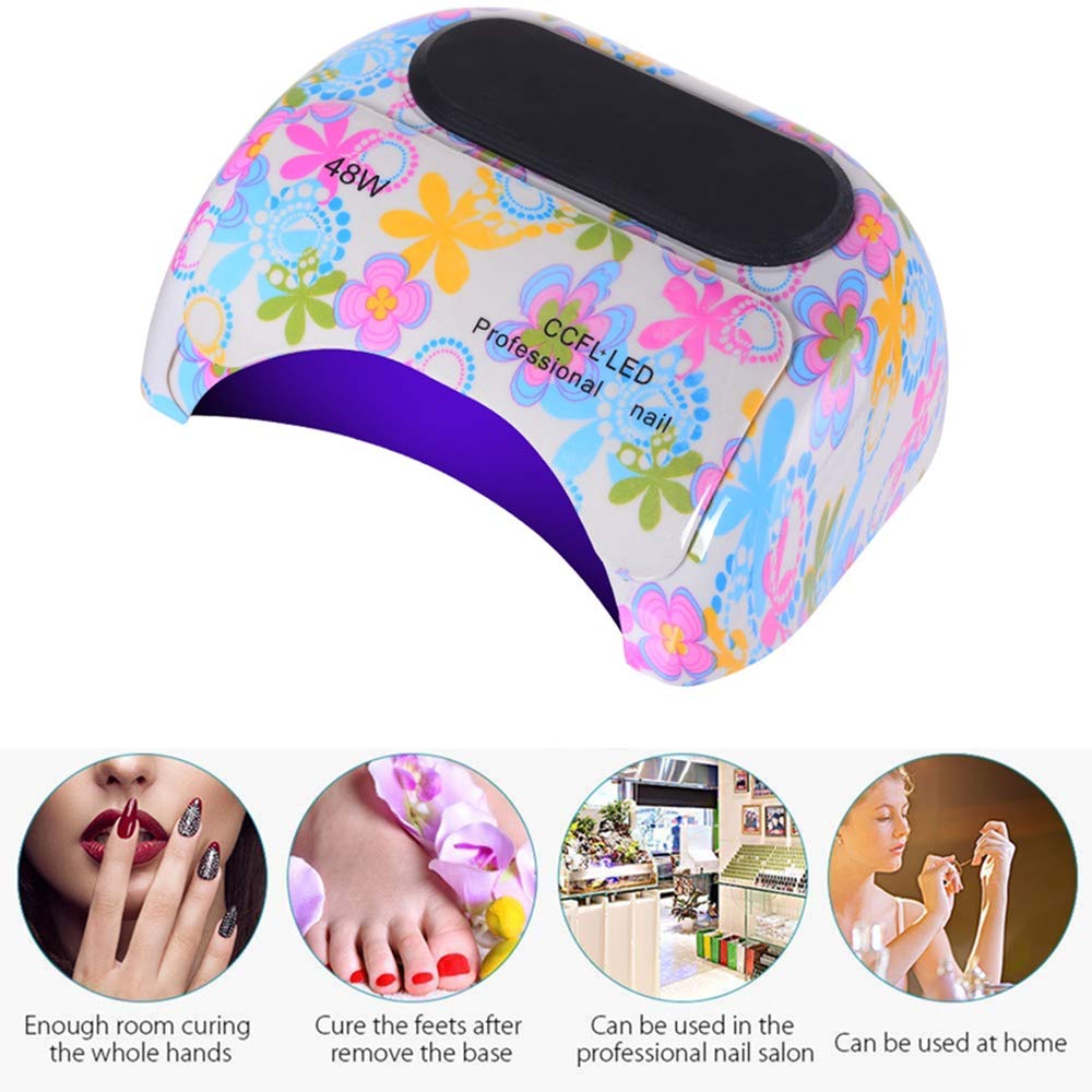 48W UV LED Nail Lamp Professional Manicure Pedicure Curing Light - Portable Nail Polish Dryer for DIY Gel Nails at Home - 3 Timer Settings, Fast Drying - Perfect for Home Salon, Nail Art Studio & Mobile Nail Technicians