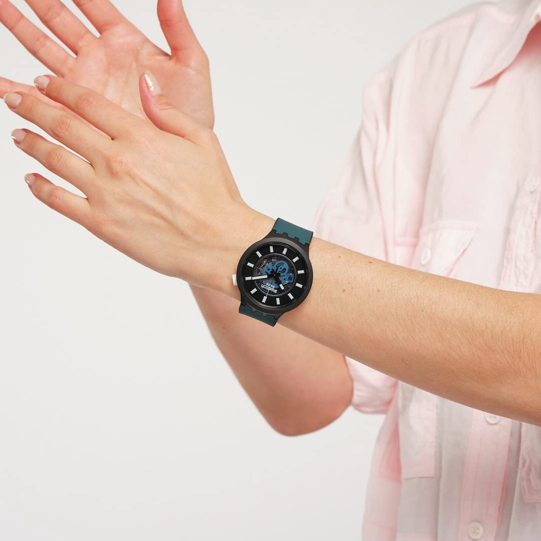 Swatch NIGHT TRIP Unisex Watch - Water Resistant Chronograph with Date Display (Model SB03B107) - Perfect for Casual Wear, Travel & Everyday Use