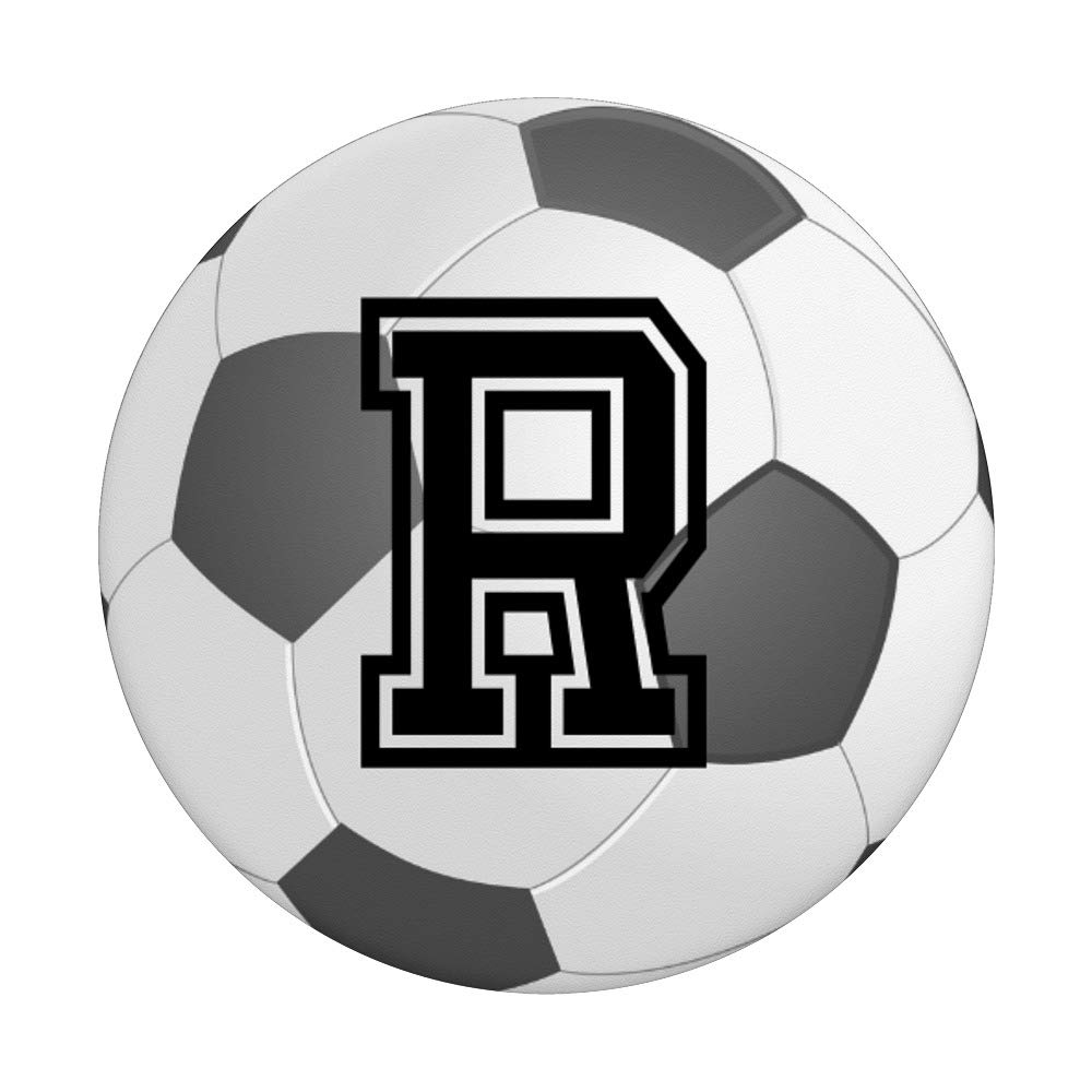 Soccer Futbol Ball Letter R Initial Grip | Swappable PopGrip for Phones & Tablets | Perfect Soccer Gifts for Fans & Players