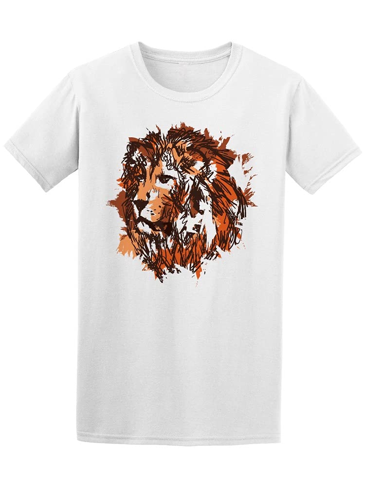 Smartprints Abstract Lion Painting T-Shirt for Men - White Cotton Tee | Perfect for Art Lovers & Casual Wear