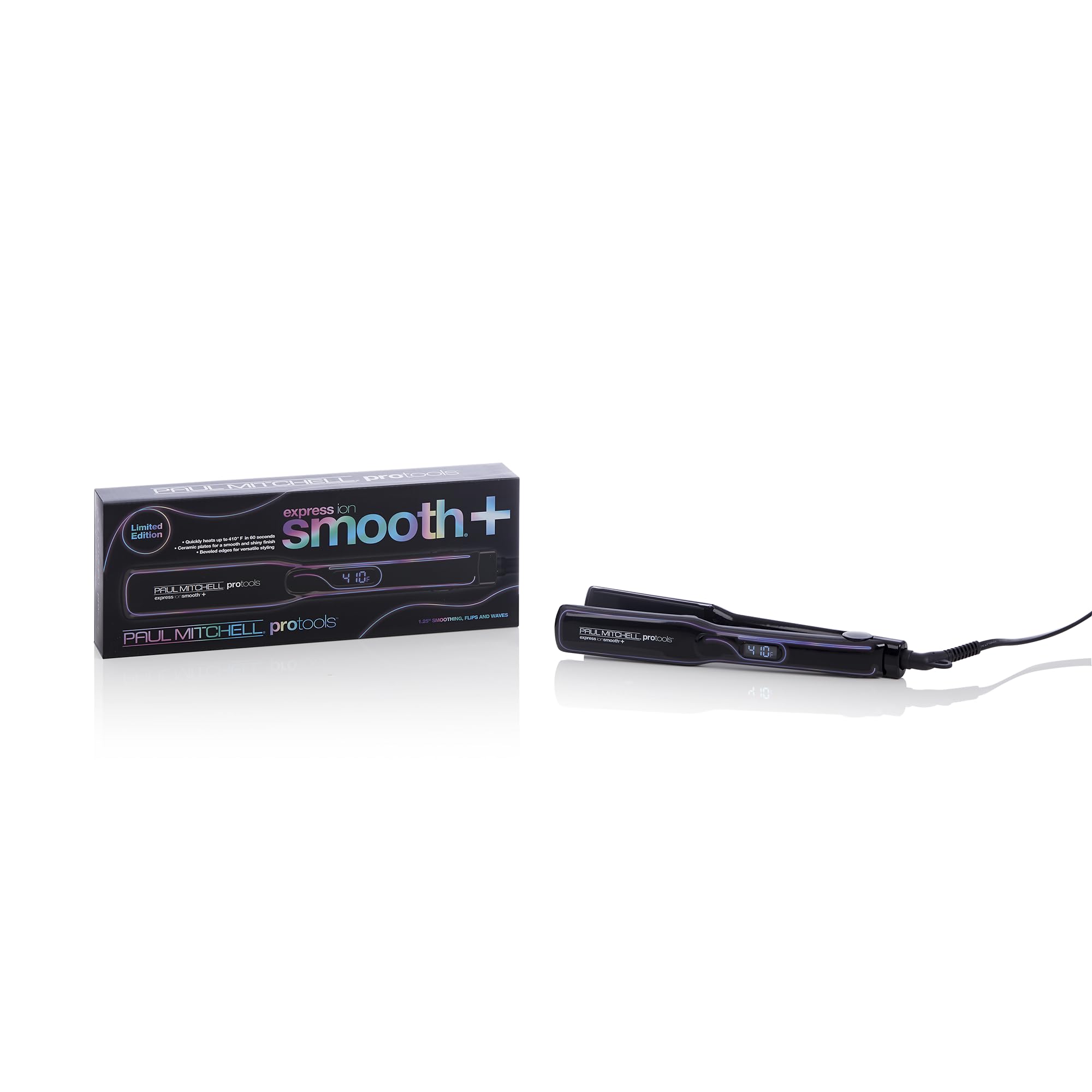 Paul Mitchell Pro Tools Express Ion Smooth + Ceramic Flat Iron - Adjustable Heat Settings for Smoothing & Straightening Hair - Perfect for Home Use, Salon Styling & Travel