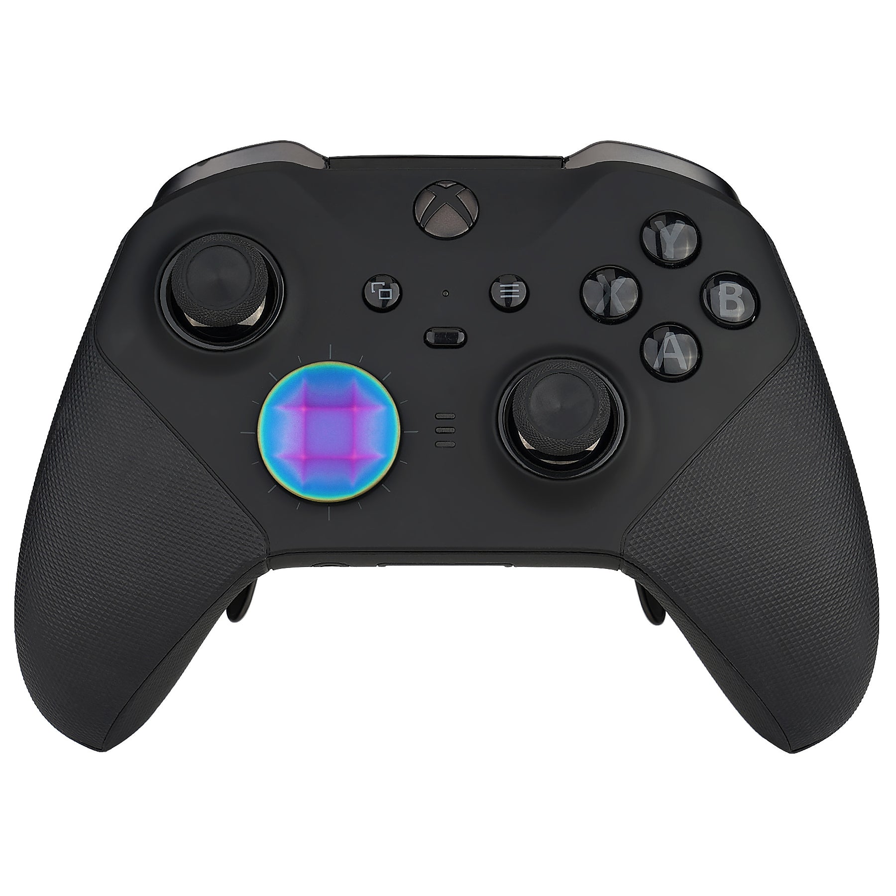 eXtremeRate 2-Pack Metallic Magnetic Stainless Steel D-Pads for Xbox One Elite (Model 1698) & Xbox One Elite Series 2 Controller (Model 1797) - Rainbow Aura Blue & Purple | Enhanced Gaming Precision for FPS & Fighting Games