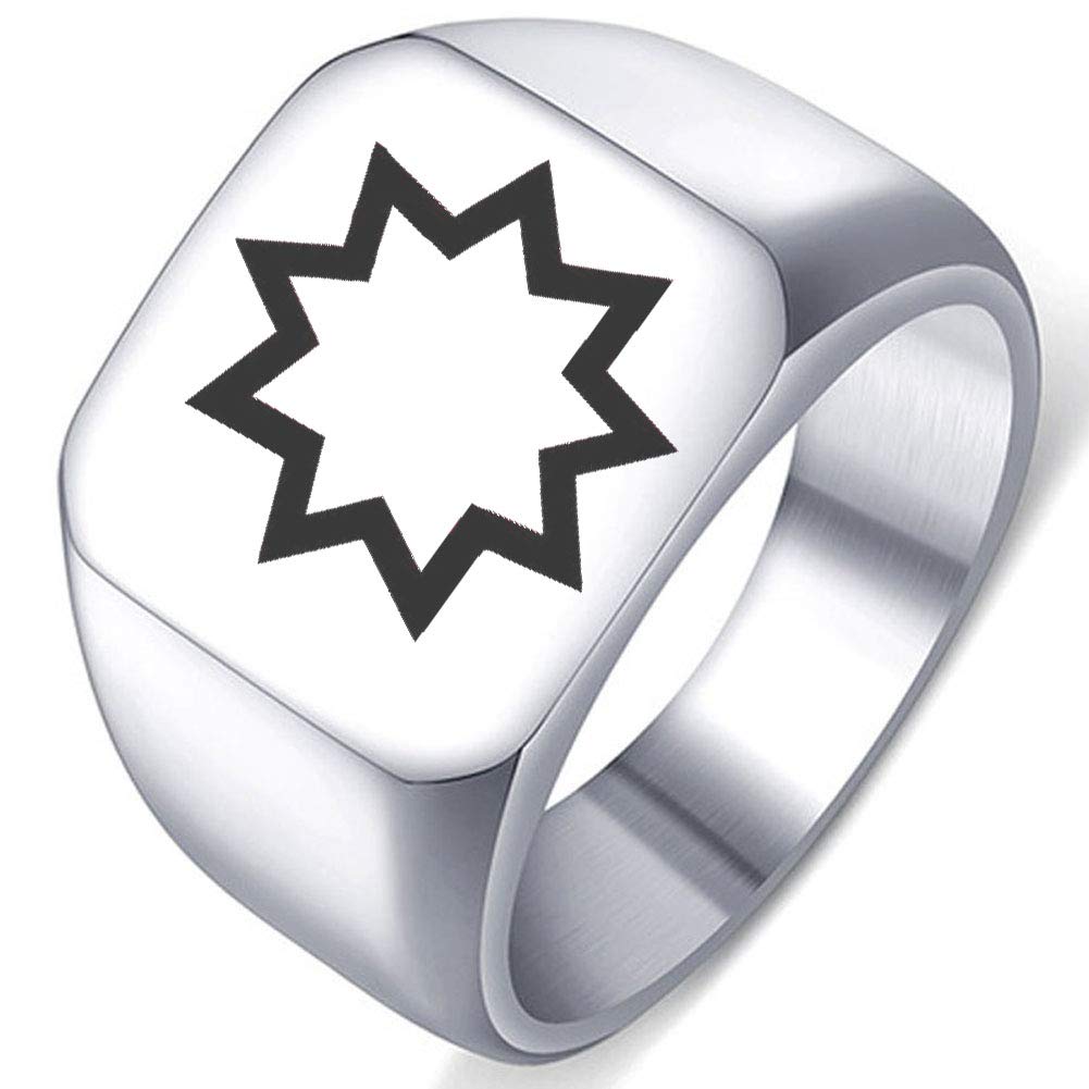 Enneagram Nine Point Star Stainless Steel Ring - Laser Engraved & Polished for Personality Jewelry | Perfect for Spiritual Gifts, Zodiac Lovers & Unique Fashion Accessories