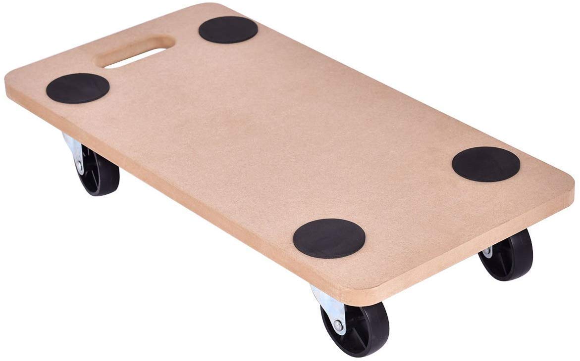 Casart 4-Wheel Wooden Board Dolly - Heavy Duty Moving Carrier for Furniture, Appliances & Boxes - Perfect for Home Moving, Warehouse & Office Relocation