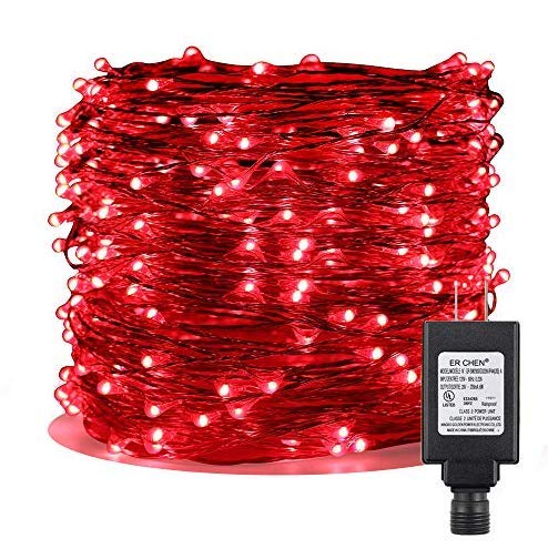 500 LED Fairy Lights Plug in - 164Ft/50M Silver Coated Copper Wire String Lights for Indoor Outdoor Decor | Bedroom, Garden, Patio, Christmas Tree & Party Decorations | Warm White & Red Color Options | Waterproof & Dimmable for Year-Round Use