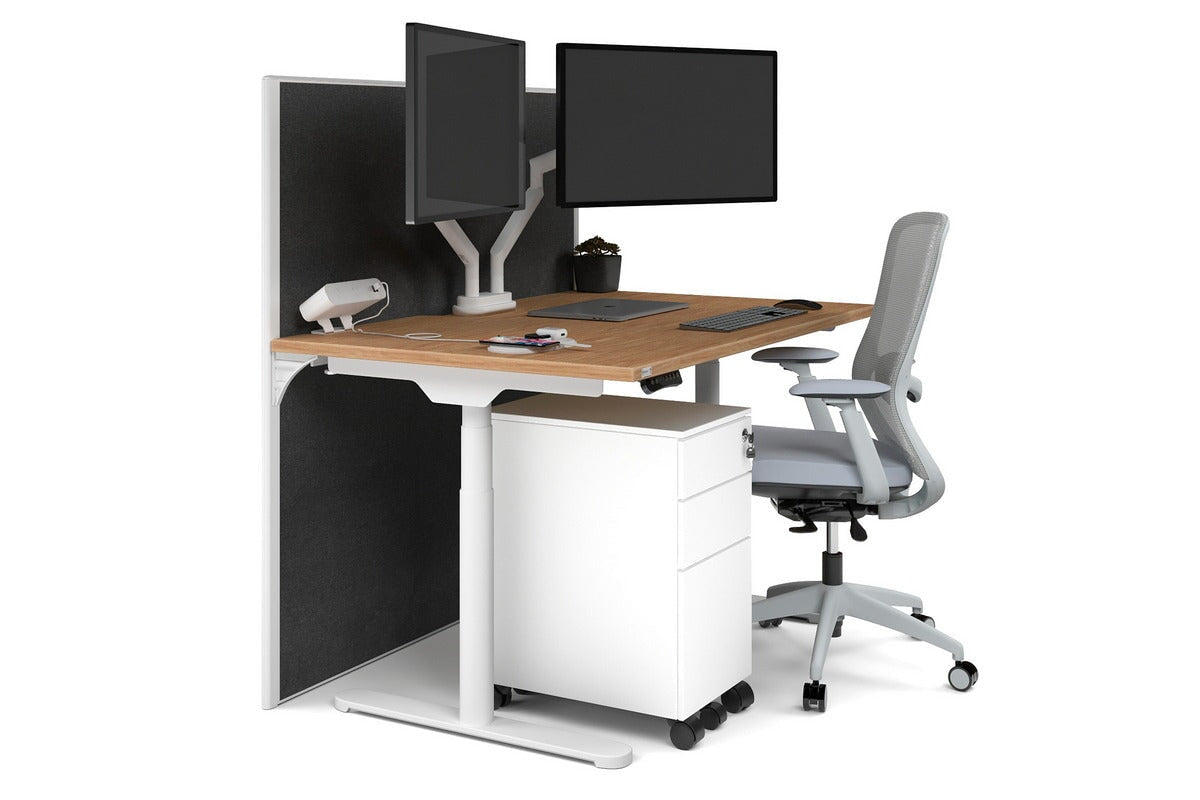 Flexi Premium Height Adjustable Single Workstation Desk - 1400L x 800W with Cable Management - Ergonomic Standing Desk for Home Office & Workspace