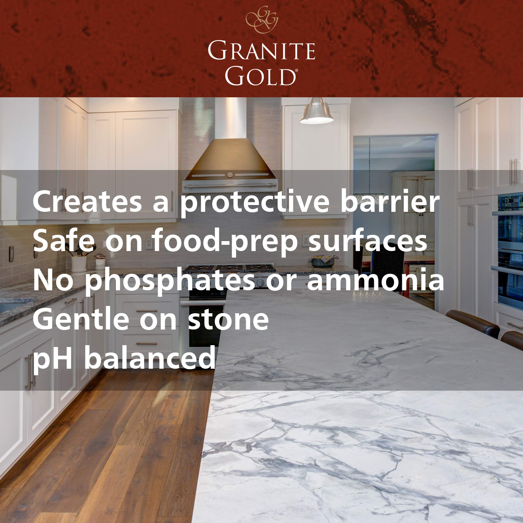 Granite Gold Water-Based Sealer Wipes for Granite, Marble & Travertine Countertops | Natural Stone Protector | 6-Count Pack | Ideal for Kitchen & Bathroom Surfaces