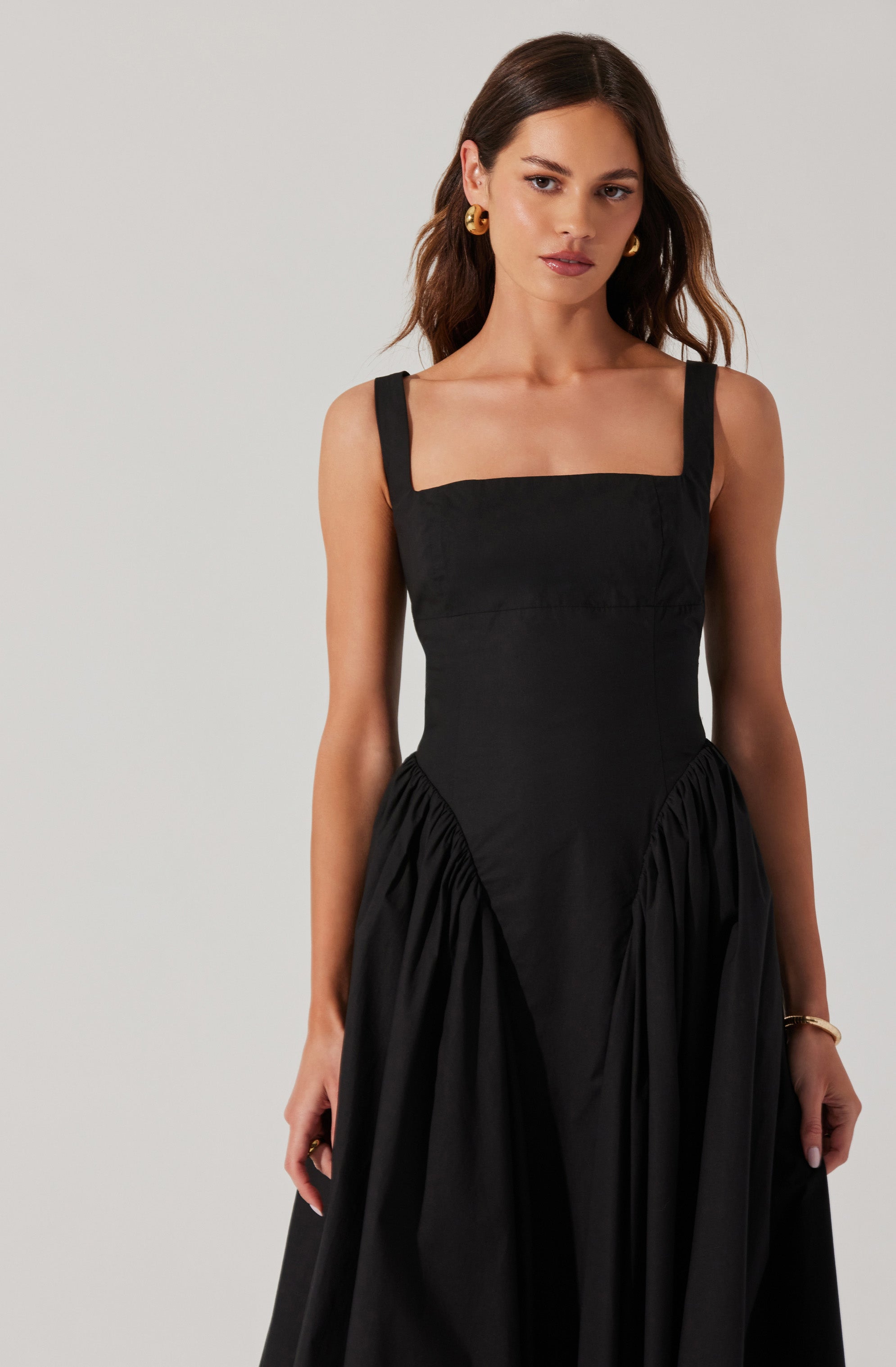 Vinya Poplin Drop Waist Dress - Women's Flowy Summer Dress with Puff Sleeves | Perfect for Beach Vacations, Brunch Dates & Casual Outings