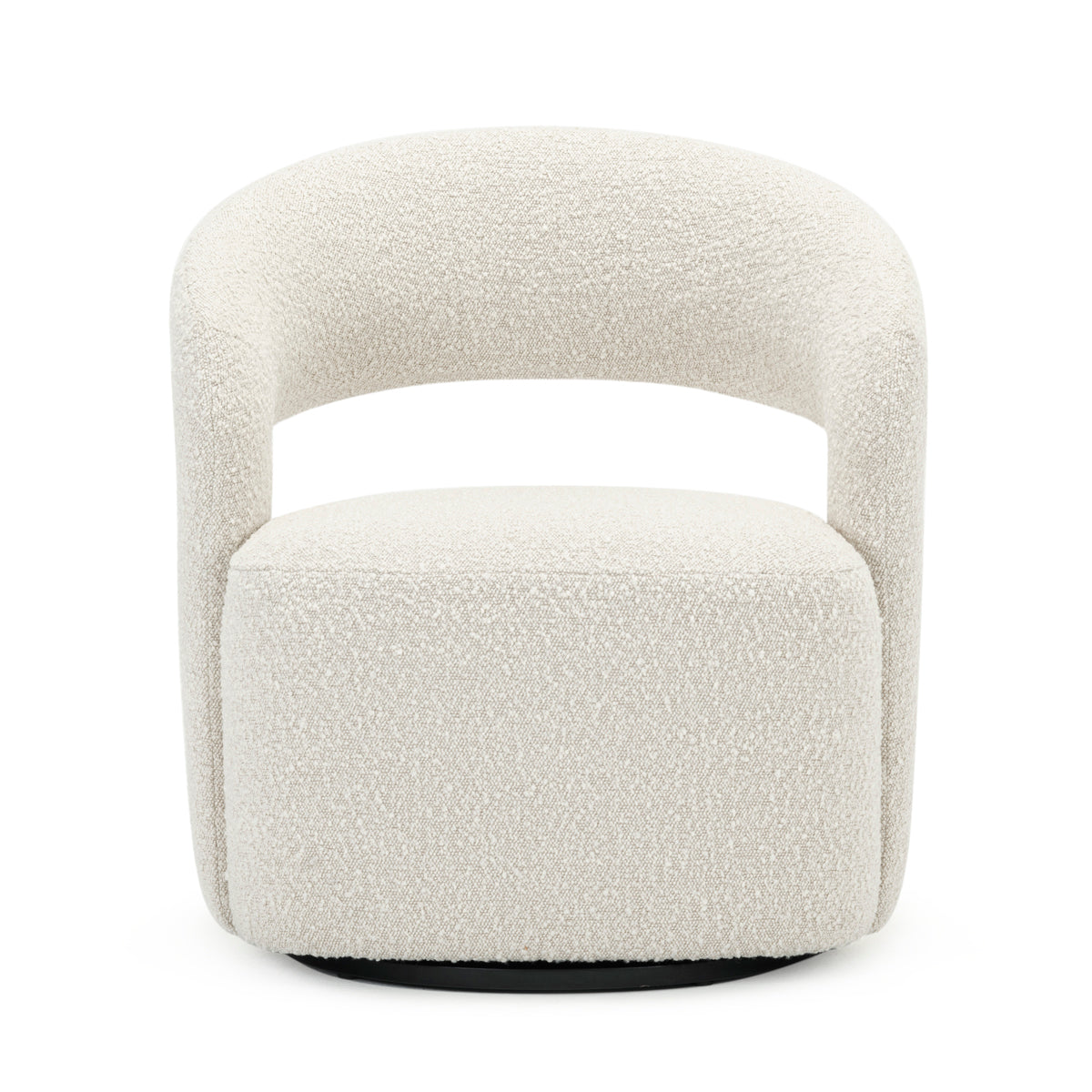 Modern Boucle Swivel Armchair - 360° Rotating Accent Chair with Soft Velvet Fabric, Mid-Century Style Living Room Furniture for Home Office, Lounge, Bedroom & Reading Nook