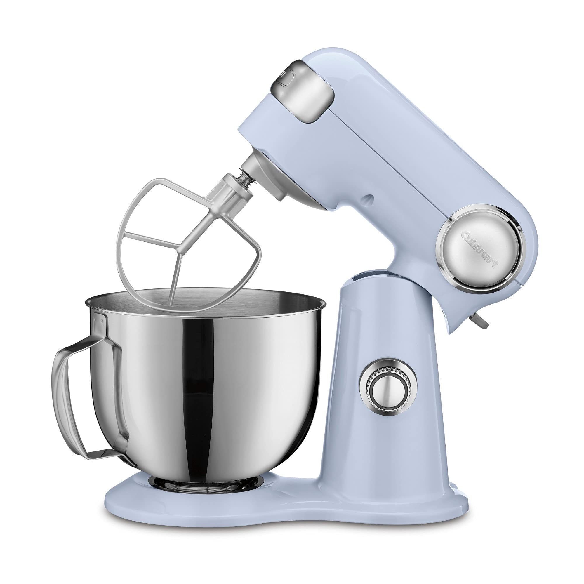 Cuisinart SM-50BLU 5.5 Quart Stand Mixer - 12 Speed with Stainless Steel Bowl, Chef’s Whisk, Mixing Paddle, Dough Hook & Splash Guard - Frosted Blue - Perfect for Baking Cakes, Cookies, Bread & More in Your Home Kitchen