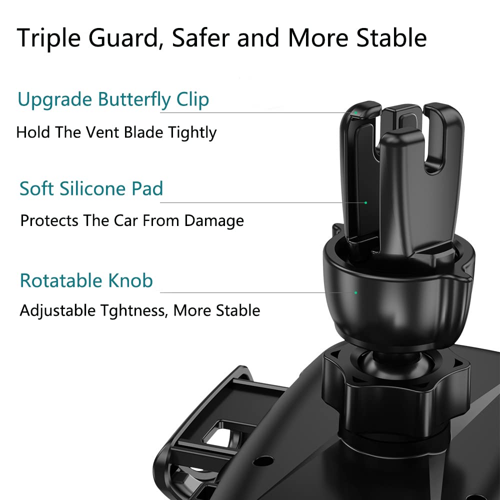 Universal Car Phone Holder Mount - Long Arm, Thick Case & Big Phone Compatible - Hands-Free Dashboard, Windshield & Air Vent Phone Mount for iPhone, Samsung & All Smartphones - Perfect for Commuting, Road Trips & GPS Navigation