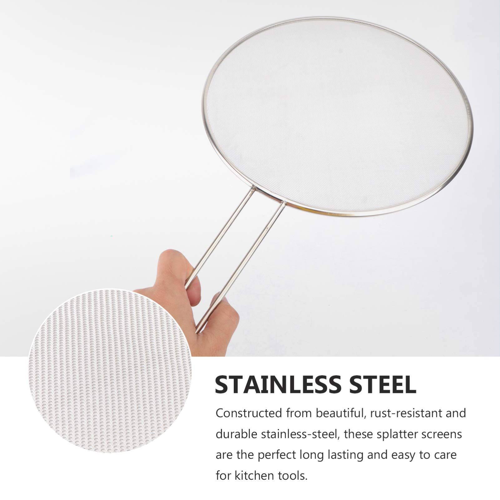 Stainless Steel Mesh Splatter Screen Set - 3-Piece Grease Guard for Frying Pans (25cm, 30cm, 33cm) | Hot Oil Splatter Protector, Cooking Safety Cover | Perfect for Stovetop Cooking, Deep Frying & Kitchen Safety