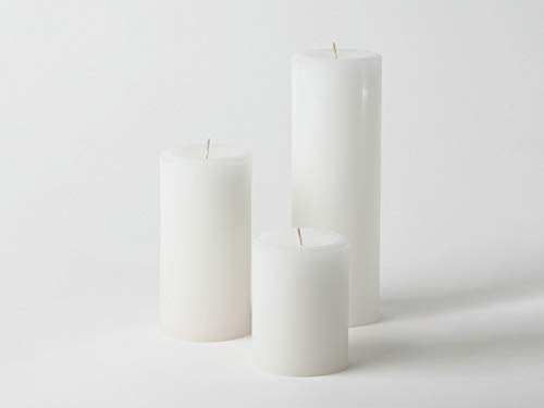 18-Pack 3-Inch White Assorted Pillar Candles for Wedding Centerpieces, Home Decor, Romantic Dinners & Holiday Tablescapes - Unscented Decorative Candles