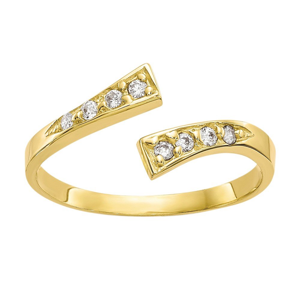10K Gold CZ Toe Ring - Elegant & Durable Foot Jewelry for Beach, Pool, and Summer Outfits