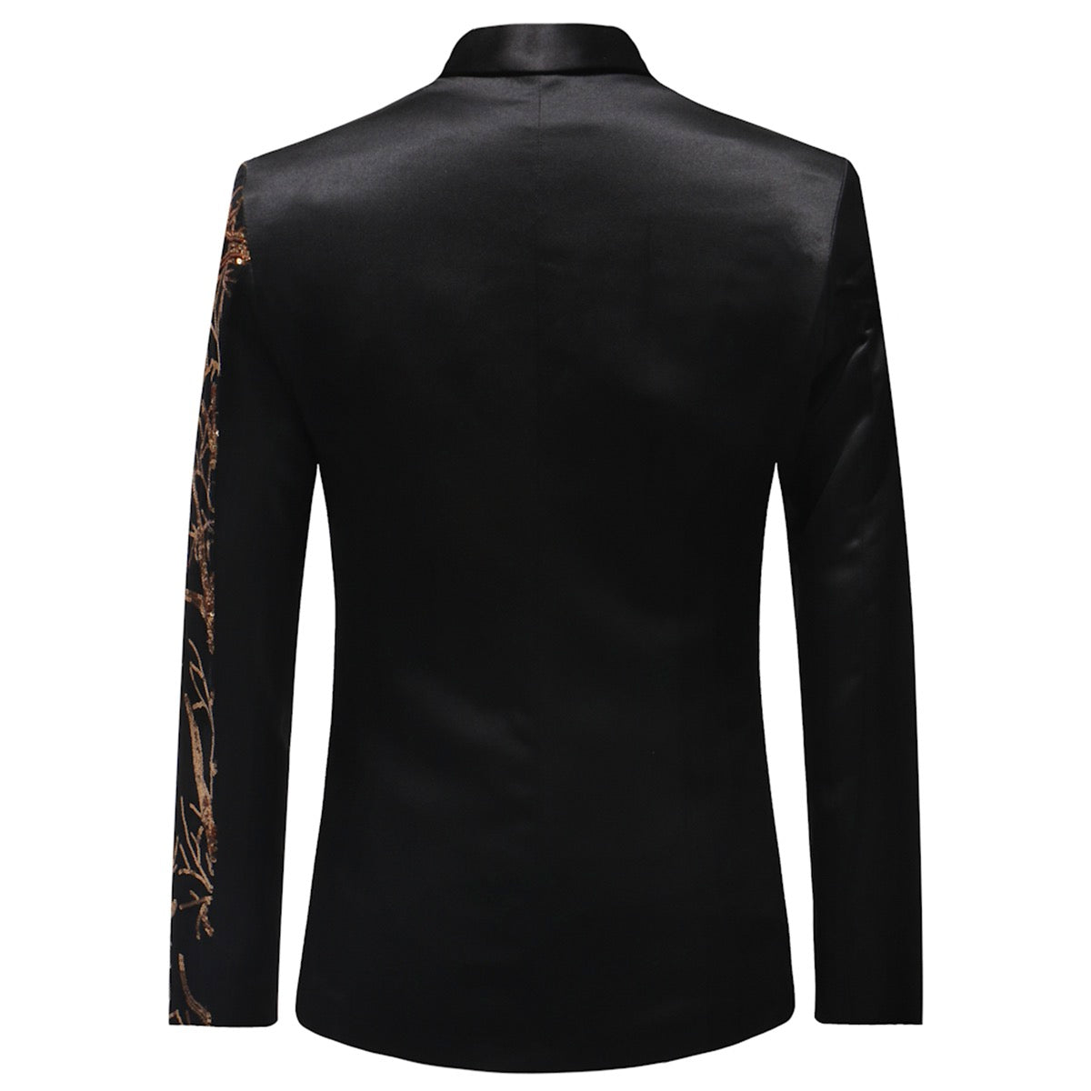 Slim Fit Lightning Tree Sequin Blazer for Women - Elegant Black Sparkle Jacket for Party, Wedding & Evening Events