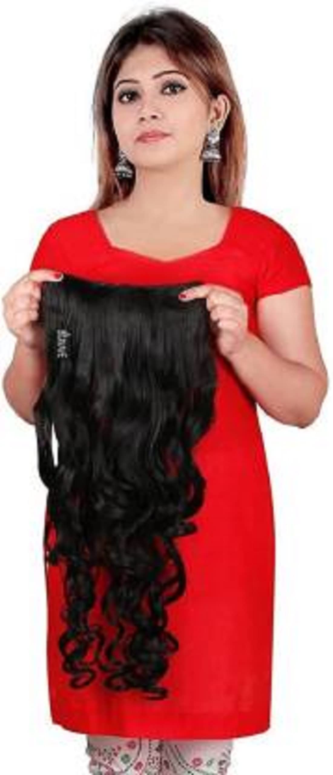 Silky Curly Black Hair Extensions - Premium Synthetic Hair for Styling & Volume | Perfect for Parties, Weddings & Everyday Glam