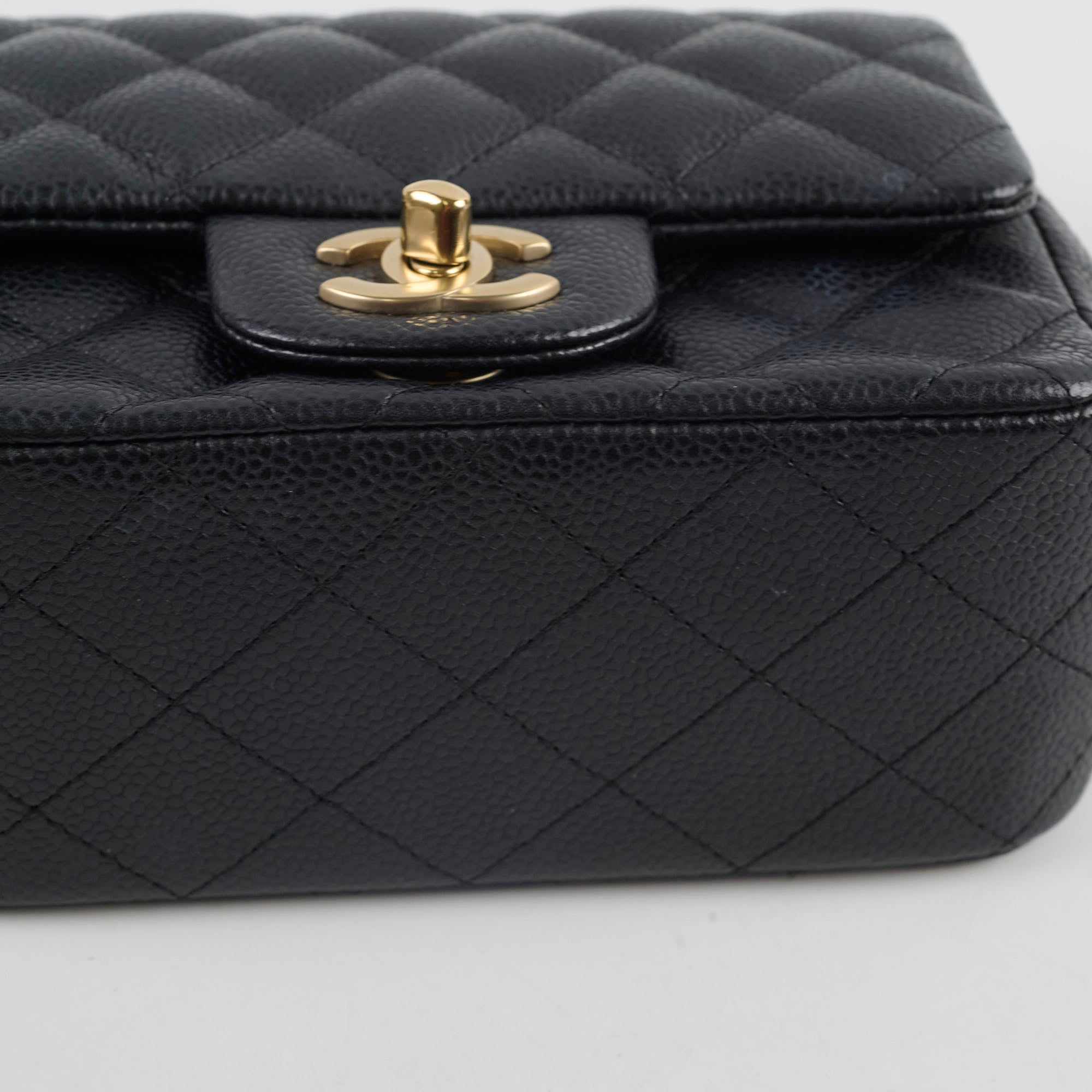 Chanel Mini Square Caviar Black Crossbody Bag - Luxury Quilted Leather Purse for Women | Perfect for Evening Parties, Date Nights & Special Occasions