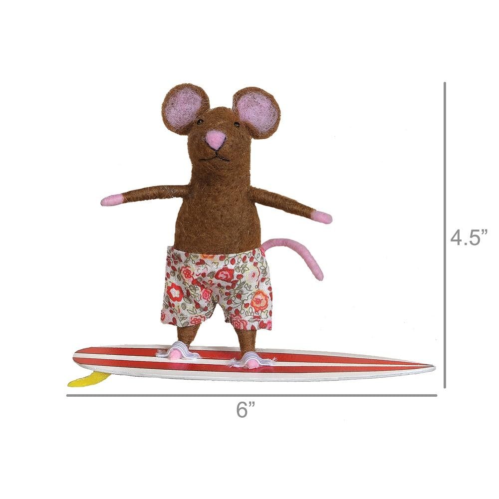 HomArt Felt Surfer Mouse - Cute Desk Decor for Surf Lovers