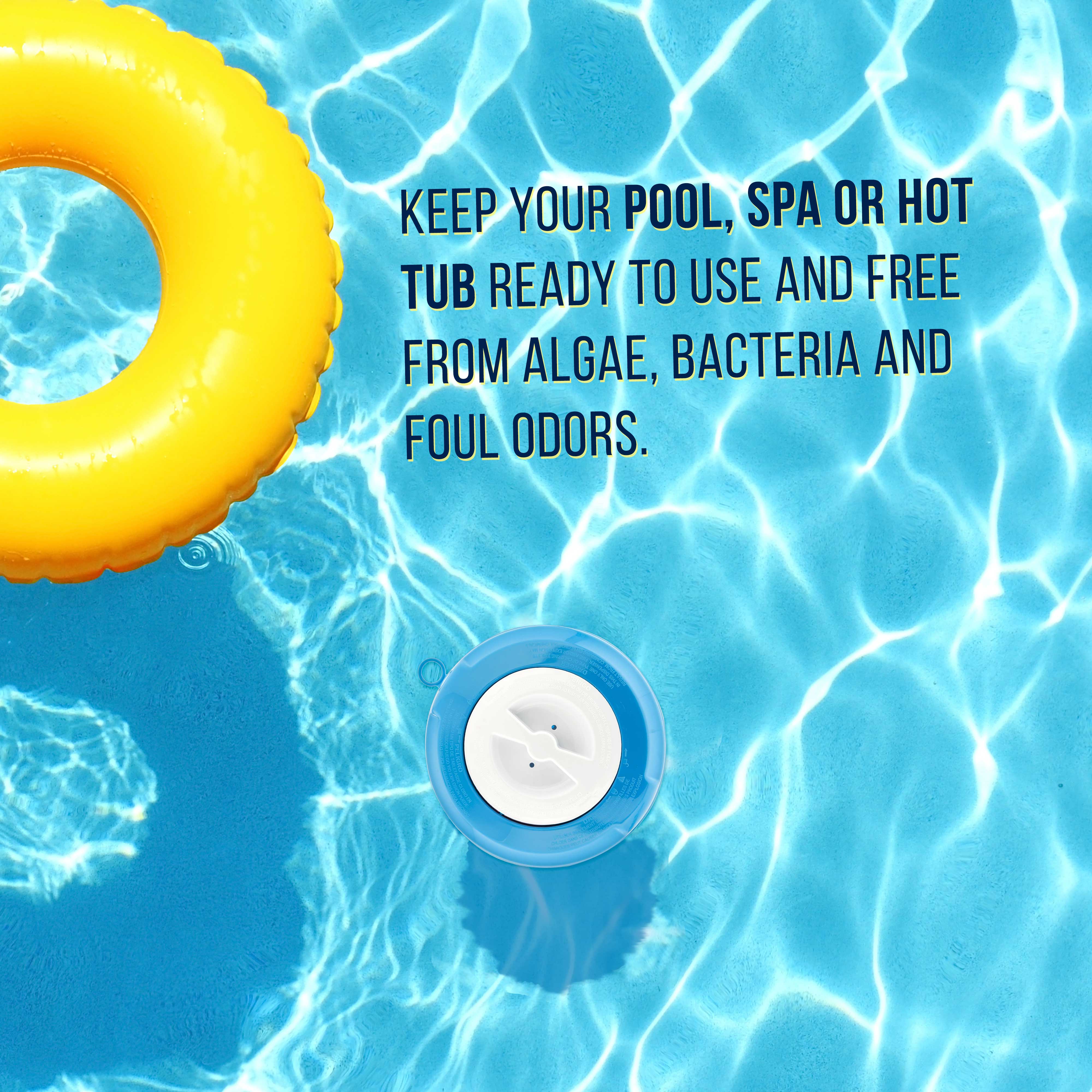 U.S. Pool Supply® Floating Pool Chlorine & Bromine Dispenser with Pop-Up Refill Indicator - Holds 3-4 Tablets, 8