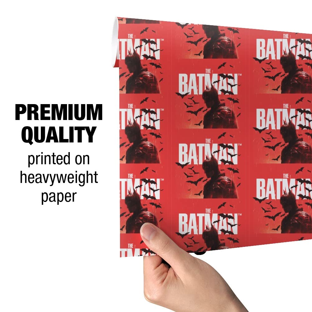 The Batman Gift Wrap - Premium Wrapping Paper Rolls for Birthday, Christmas & Party Gifts - DC Comics Superhero Theme - Perfect for Comic Fans & Collectors