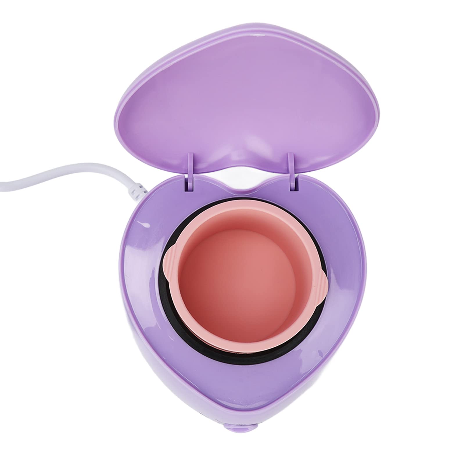 Mini Wax Warmer Machine - Portable Electric Hot Wax Heater with Heart Shaped Silicone Pot for Easy Cleaning | 110V US Plug | Perfect for Salon & Home Waxing | DIY Hair Removal & Spa Treatments
