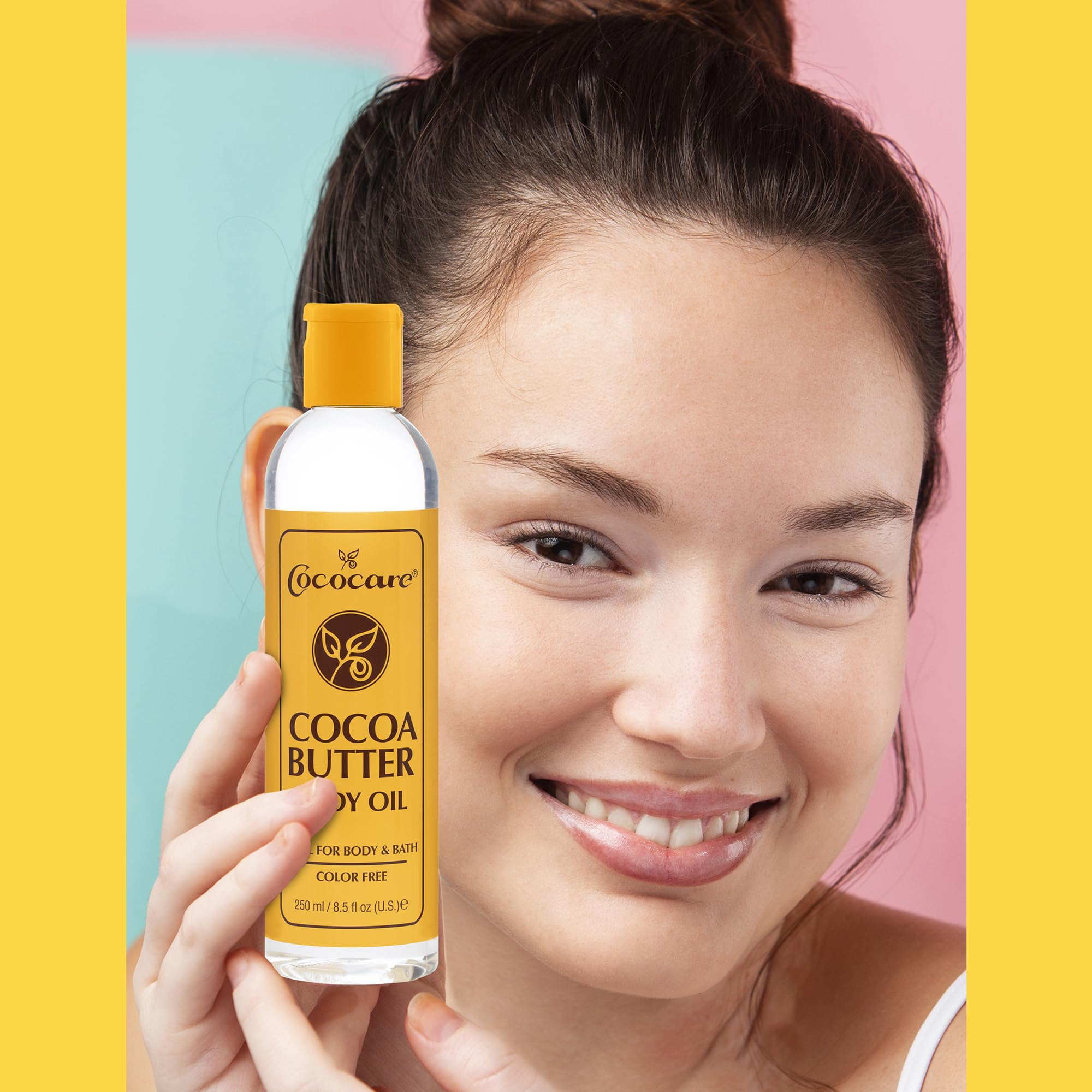 Organic Cocoa Butter Body Oil - 8.5 fl oz (250ml) for Dry Skin, Stretch Marks & Scar Care - Perfect for Massage, Moisturizing & Nighttime Skin Repair
