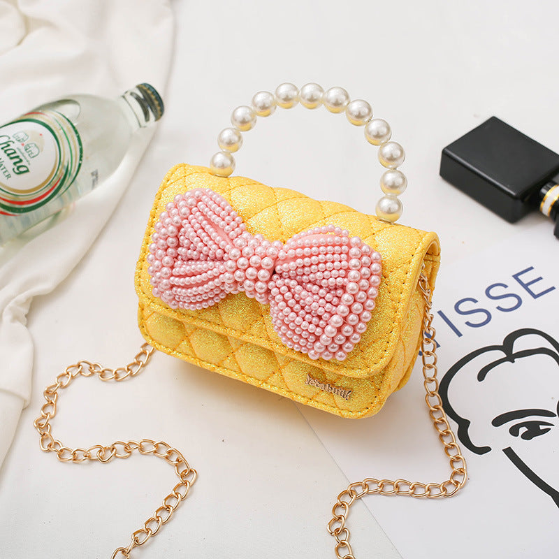 Adorable Baby Girls Crossbody Pearl Purse - Stylish & Elegant Accessory for Parties, Photos, and Special Occasions