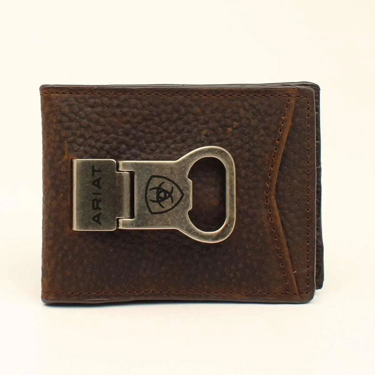 Ariat Rowdy Men's Bi-Fold Wallet - Genuine Leather RFID Blocking - Slim & Durable for Everyday Carry - Perfect for Travel, Work & Outdoor Adventures