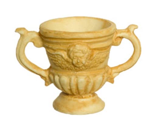 Miniature Tan Urn with Handles for Dollhouse - Perfect for Dollhouse Decor, Miniature Collections & DIY Craft Projects