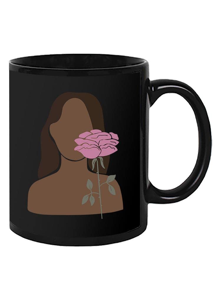 Women Smelling Rose Coffee Mug - Elegant Floral Ceramic Cup for Tea & Coffee - Perfect for Home, Office, or Gift Giving