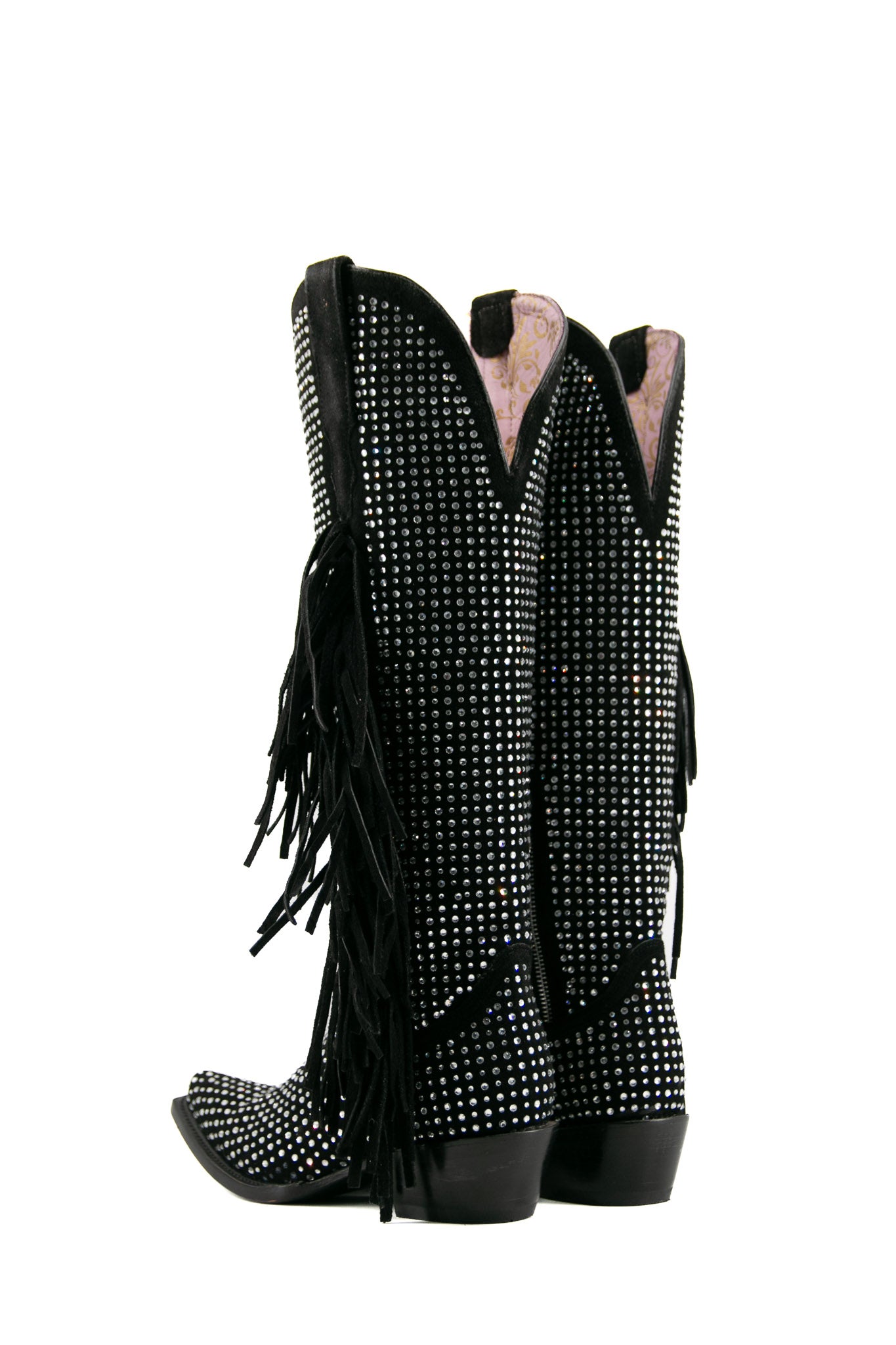 Vegas Sparkles Rhinestone Fringe Cowgirl Boots - Western Tall Snip Toe Boots for Women | Perfect for Country Concerts, Line Dancing & Rodeo Events