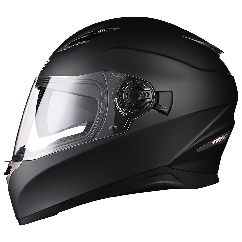 DOT Certified Full Face Motorcycle Helmet with Dual Visor - ABS Shell Matte Black for Street Biking & Cruiser Riding