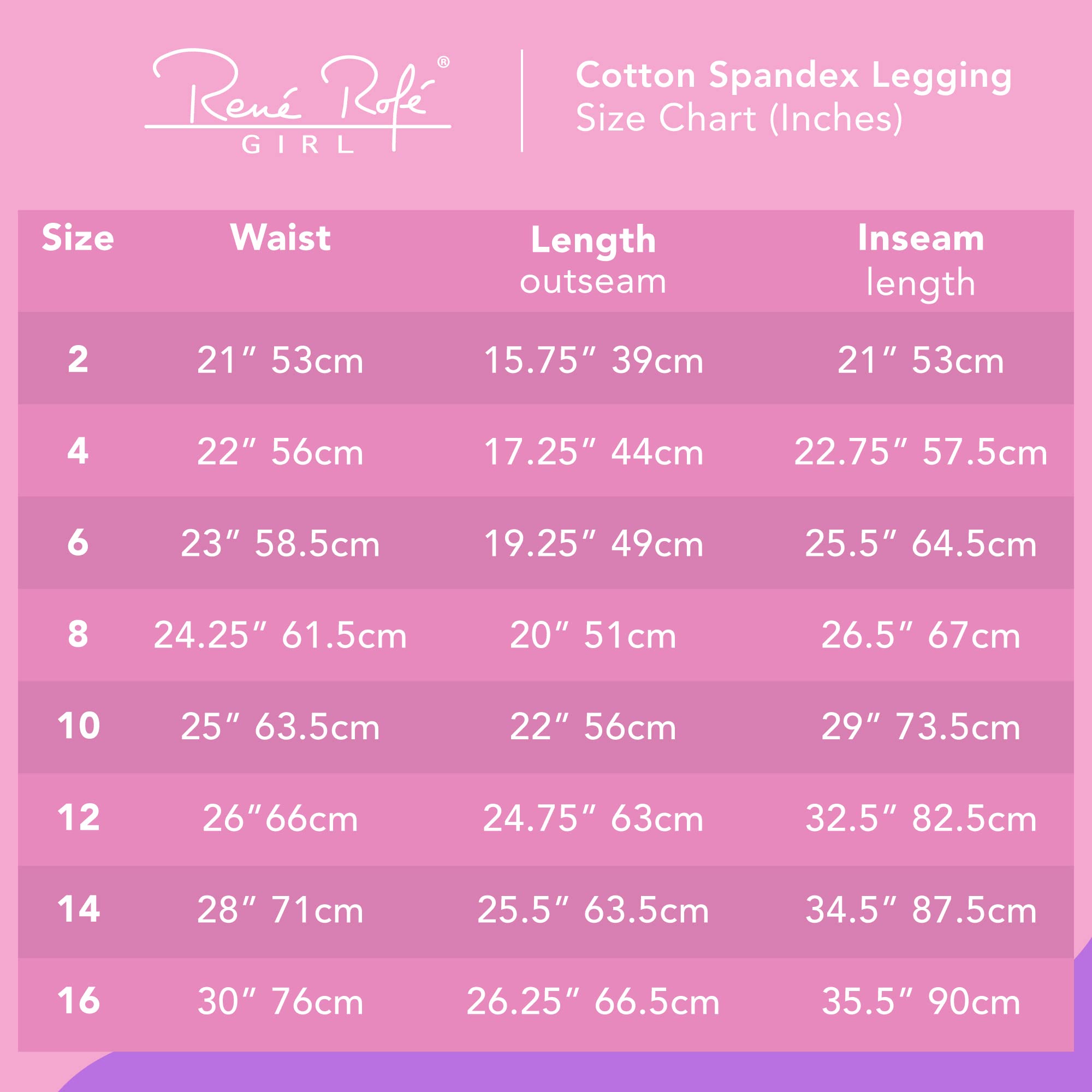 Rene Rofe Girls Cotton Leggings - Super Soft Stretchy Ankle-Length Leggings for Toddler & Kids | Comfortable Playwear for School, Yoga & Everyday Outfits