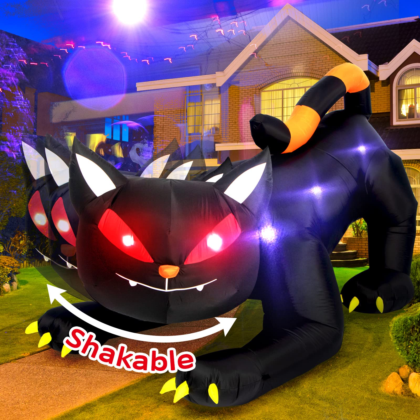 TOLOCO 7 FT Inflatable Halloween Decorations with LED Lights - Spooky Outdoor Yard Decor for Halloween Party