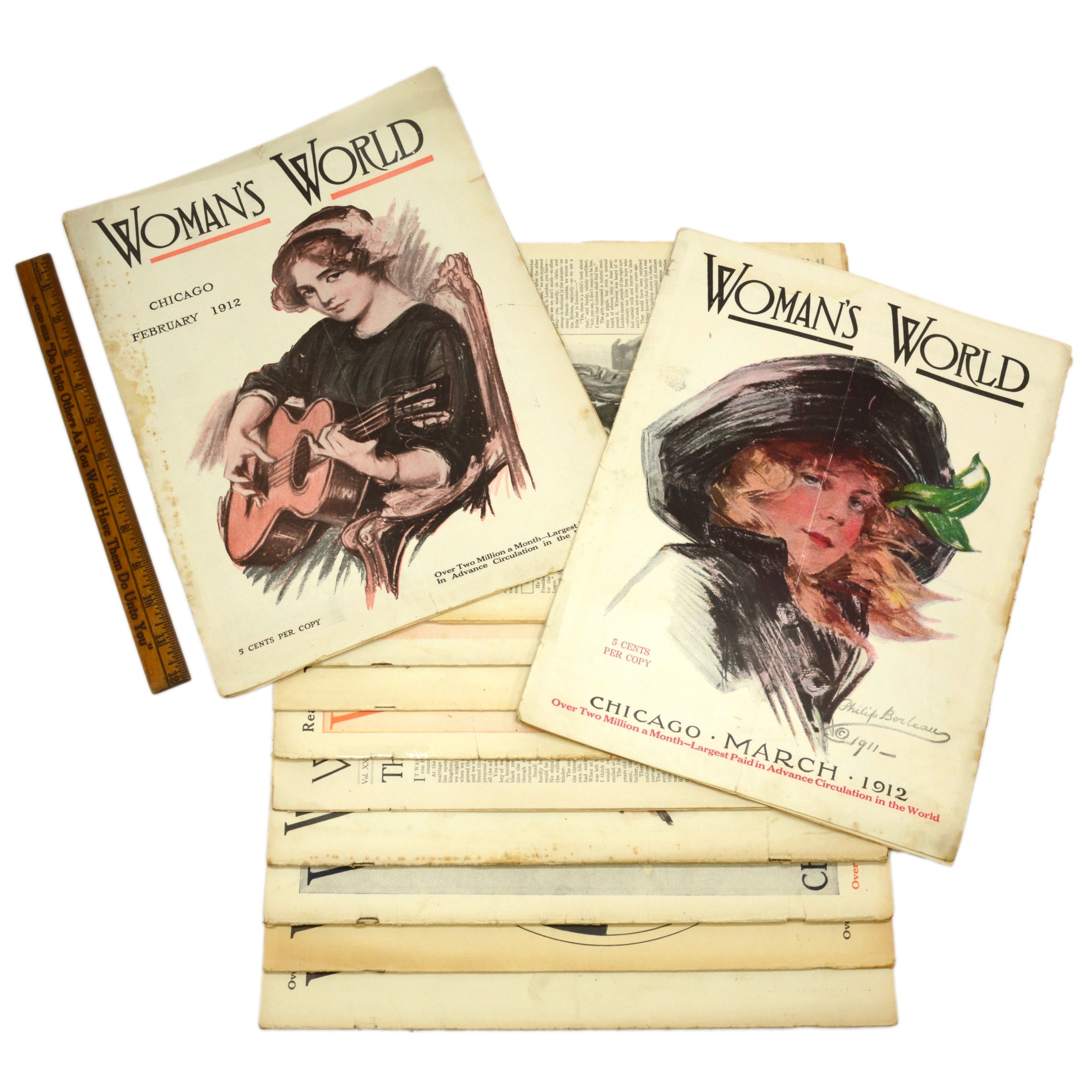 Vintage Woman's World Magazine Collection - 11 Back Issues from 1912 with 9 Original Covers | Antique Periodicals for Collectors, Home Decor & Historical Research