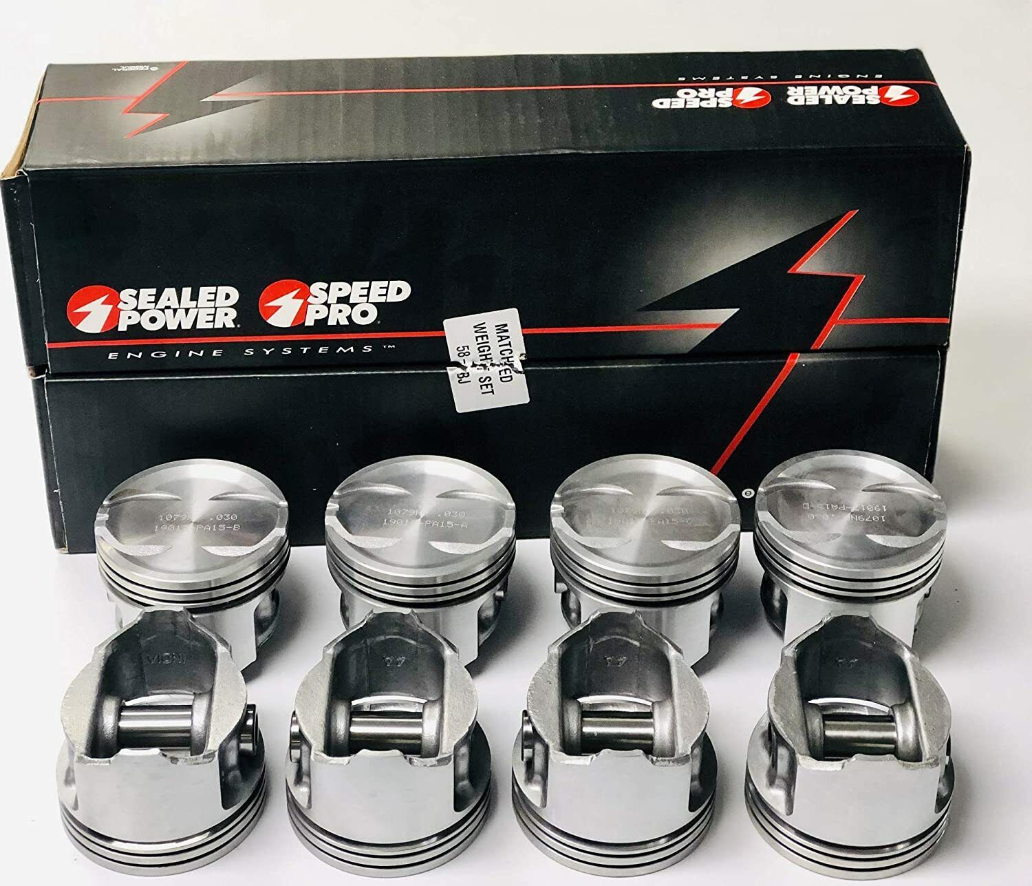 SEALED POWER Cast Pistons Set of 8 for AMC Jeep 304 Gremlin Rambler 1970-1983 .060 Over - Engine Rebuild Kit for Classic Car Restoration & Performance Upgrade