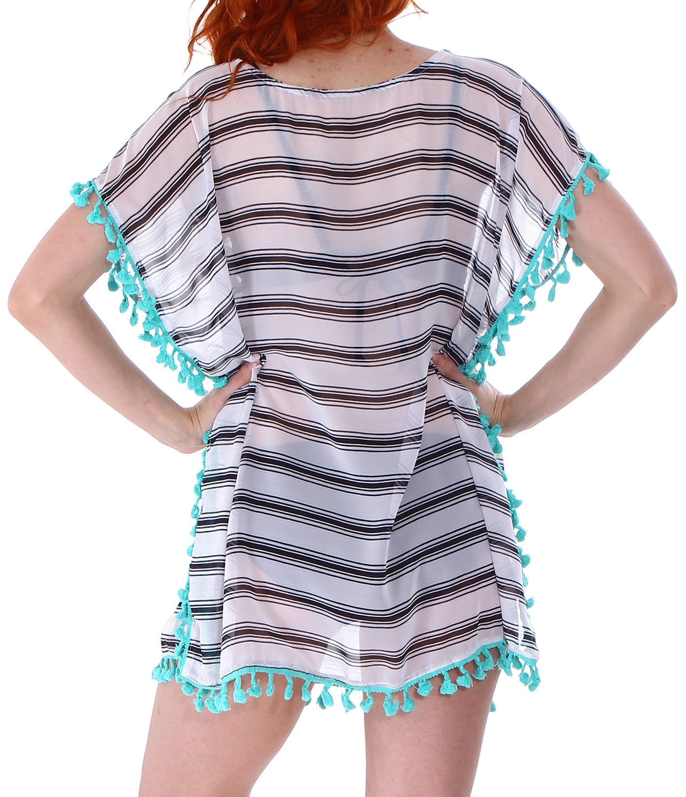 ThunderCloud Women's Summer Tassel Trim Bikini Swimsuit & Beach Cover Up - Sexy Swimwear for Pool, Vacation & Tropical Getaways