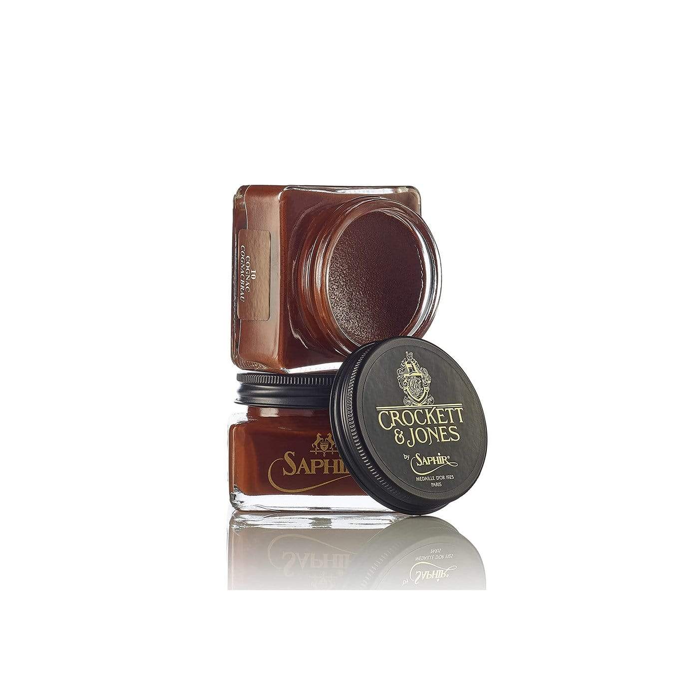 Premium Pommadier Shoe Cream in Cognac Color - 75ml (Pack of 10) | Leather Shoe Polish & Conditioner for Men's Dress Shoes, Boots & Bags | Perfect for Office, Formal Events & Daily Shoe Care