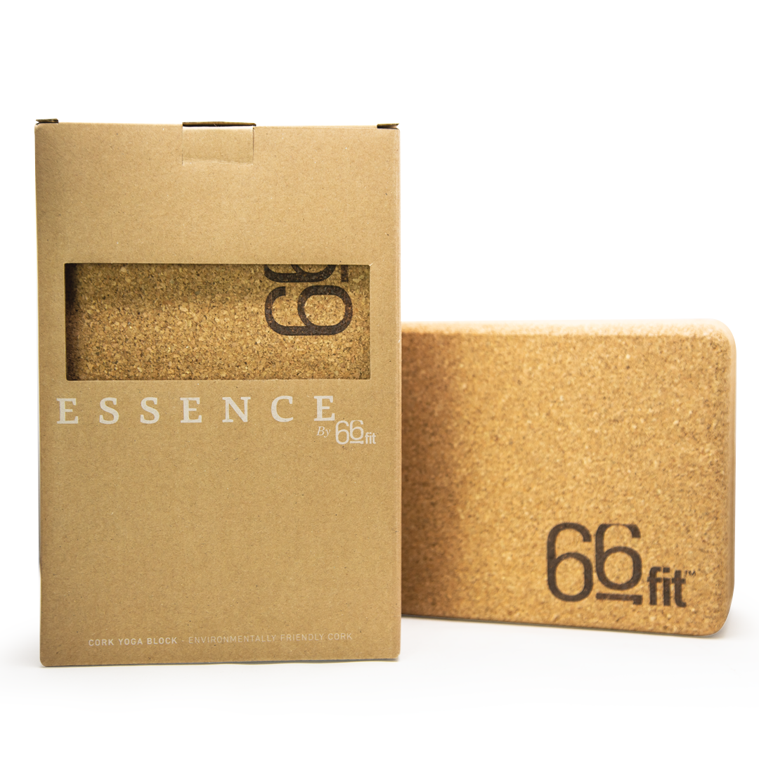 66Fit Premium Cork Yoga Block - Non-Slip, Eco-Friendly Yoga Brick for Balance & Support - Ideal for Yoga, Pilates, Stretching & Meditation at Home or Studio