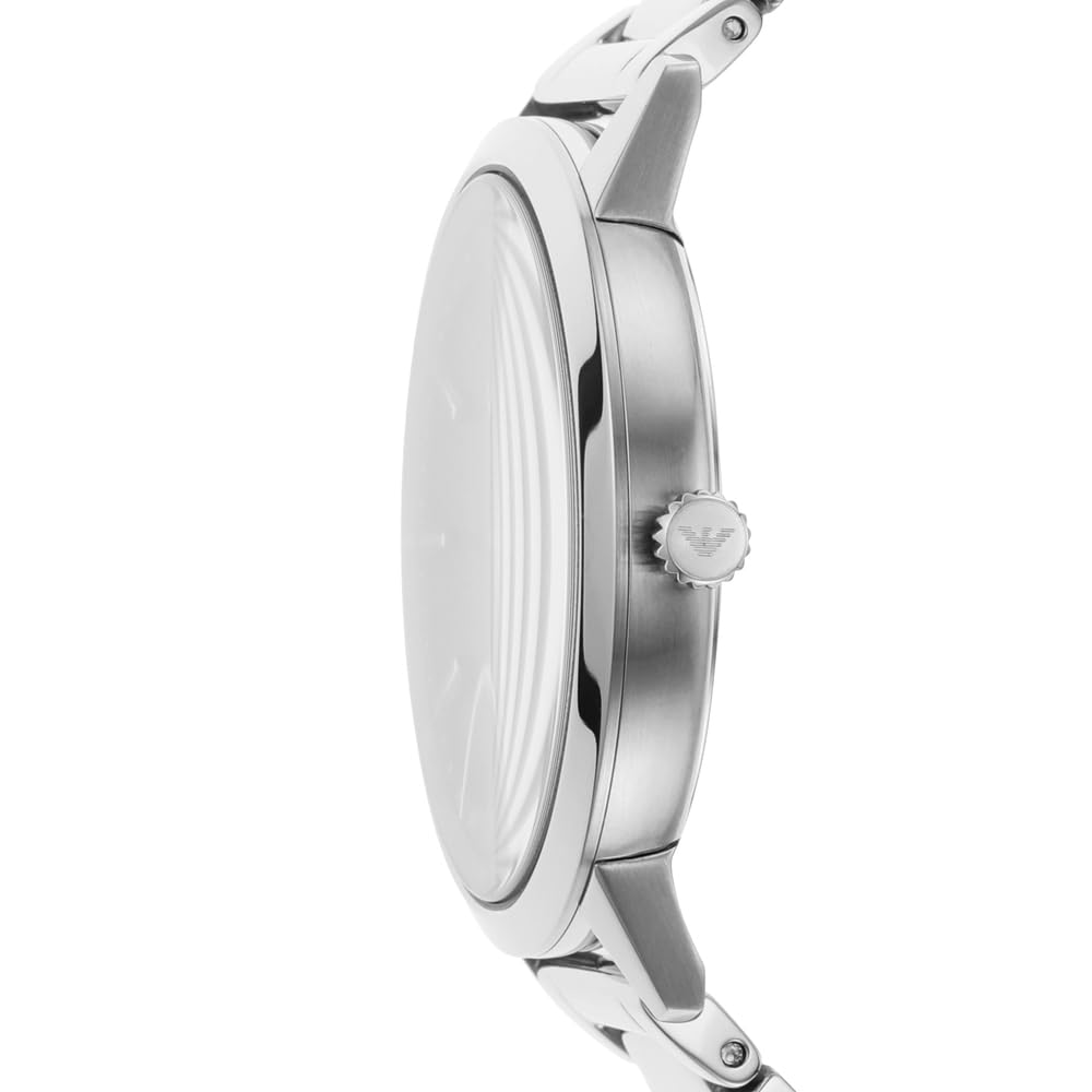 Emporio Armani Men's Stainless Steel Watch with Three-Hand Date Display - 43mm Case - Perfect for Business, Casual & Formal Occasions